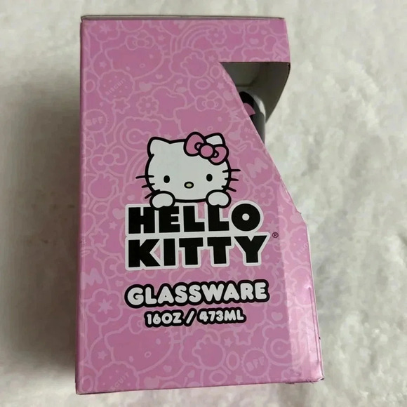 Viral Hello Kitty Halloween Glitter Bow Pink Glassware Cup NEW Tik Tok Sparkle - Picture 4 of 11